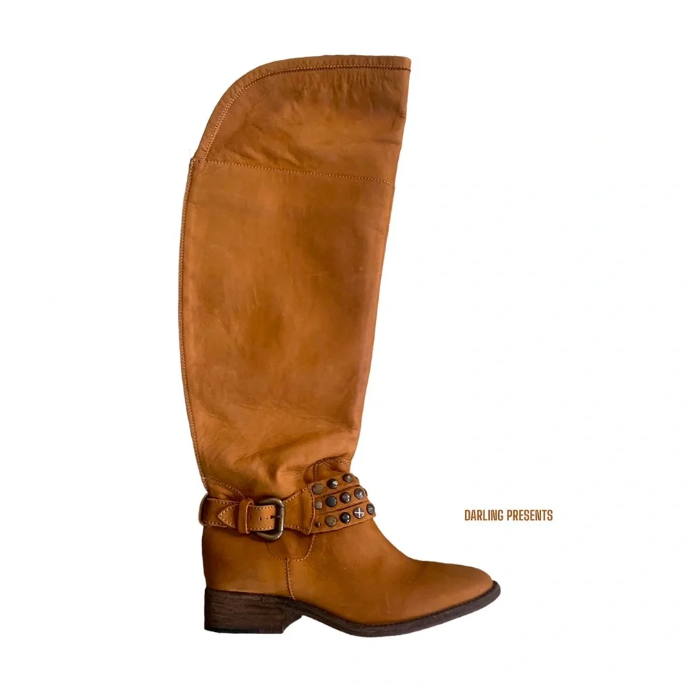 Steven By Steve Madden Smokey Knee High Boots Women Color Cognac Size 6
